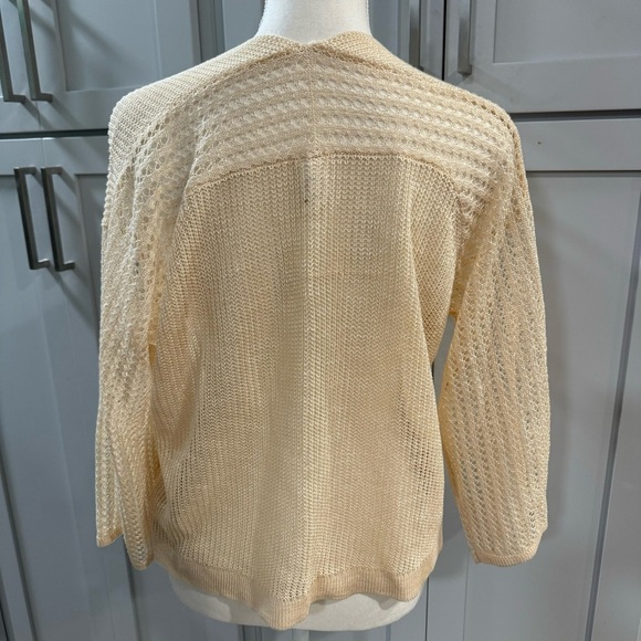 Anthropologie Akemi + Kin Lightweight‎ Cream Off White Ecru Boho Cardigan OSFM - Picture 3 of 9
